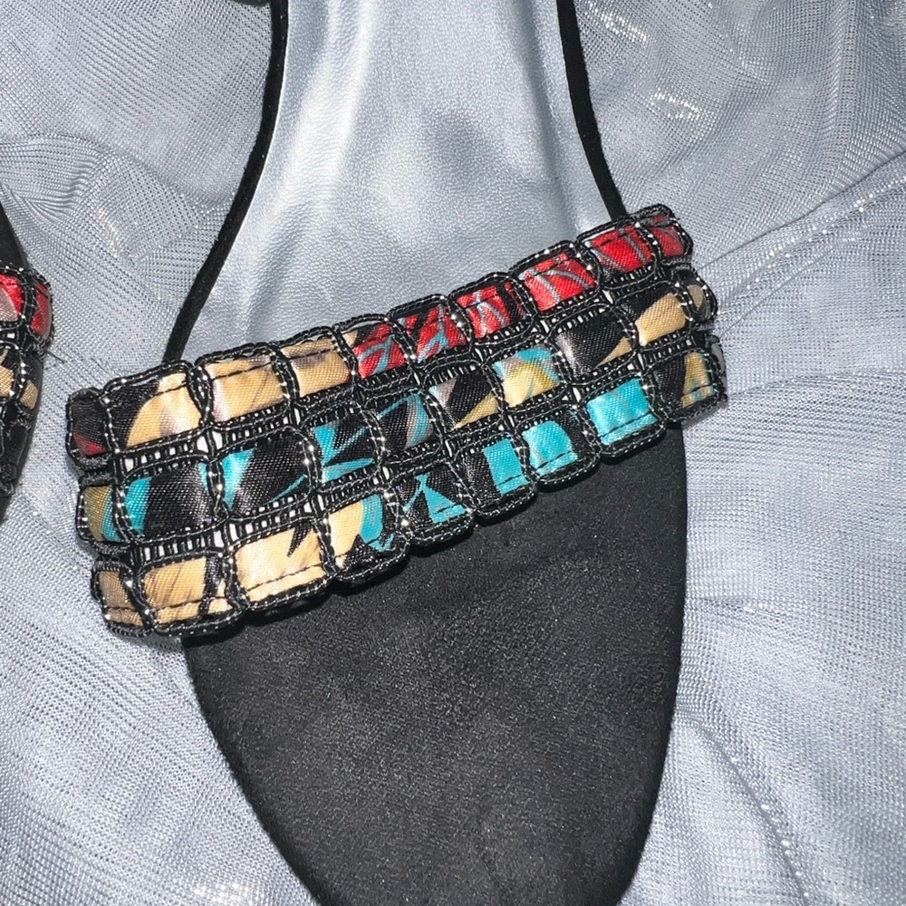 Beaded Multicolor Women's Heels - Picture 3 of 8